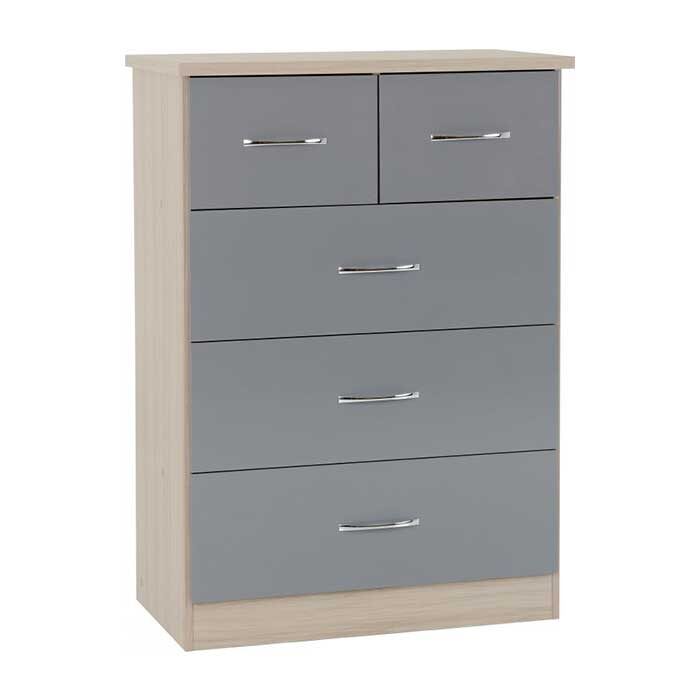 Nevada 3 + 2 Drawer Cherst in grey