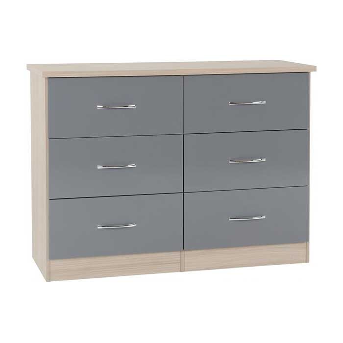 Nevada 6 drawer deep chest in grey