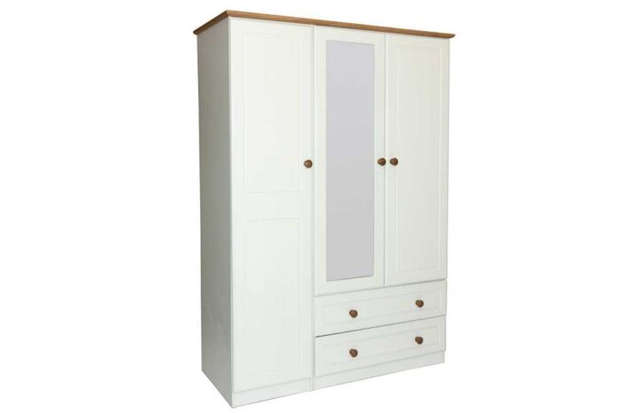 Eden 2 Drawer 3 Door Mirrored Wardrobe