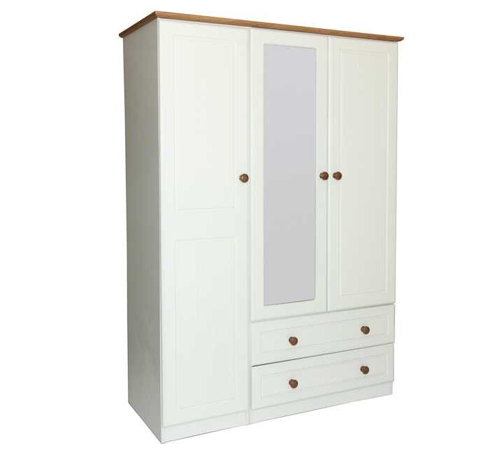 Eden 2 Drawer 3 Door Mirrored Wardrobe