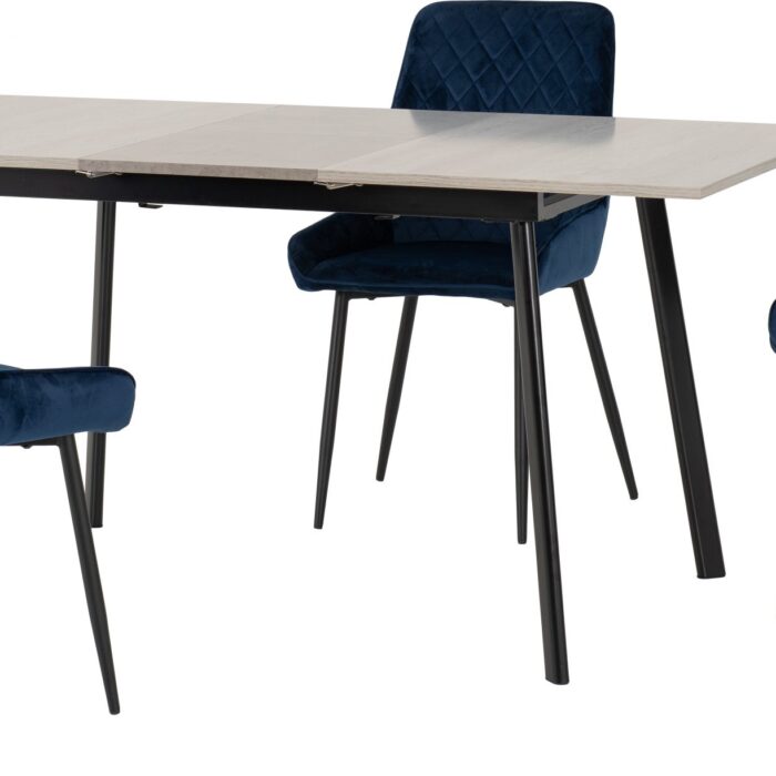 Avery Blue Dining Set with 4 Avery Blue Velvet Chairs