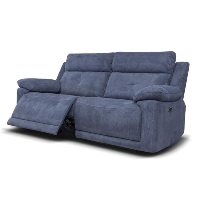 Ancona Blue 3 Seater Recliner Sofa