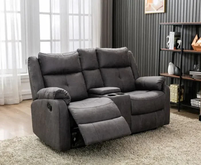 Casey Grey 2 Seater Recliner Sofa