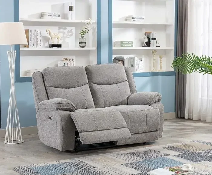 Herbert 2 Seater Recliner Sofa Light Grey