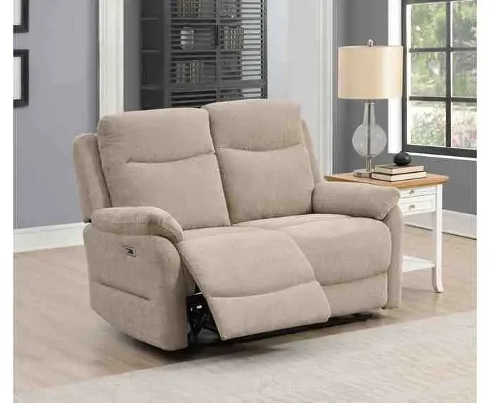 Keegan Oatmeal 2 Seater Electric Recliner Sofa