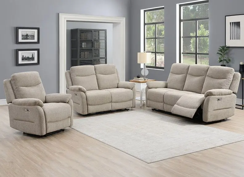 Kegan Oatmean Electric Recliner Sofa Collection