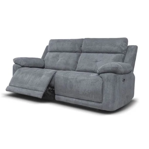 Ancona 3 Seater Grey Electric Recliner