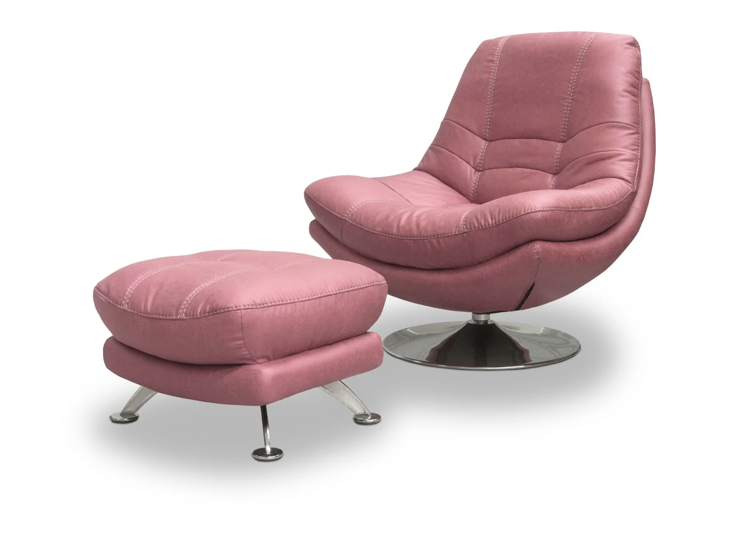Axis Blush Pink Swivel Chair and Stool