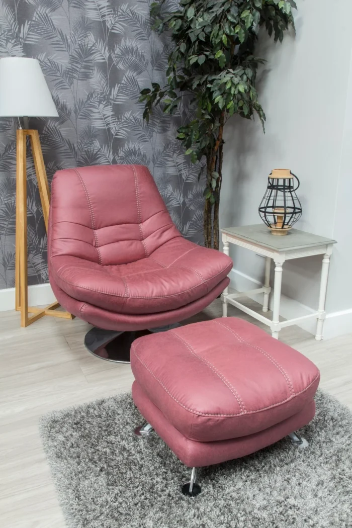 Axis Blush Pink Swivel Chair and Stool