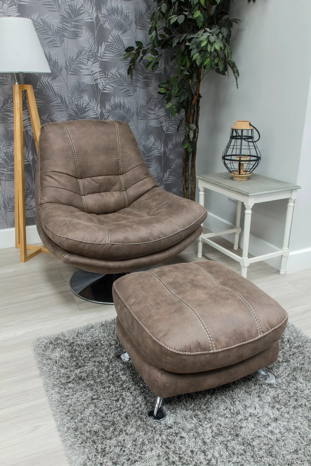 Axis Hazel Swivel Chair and Footstool