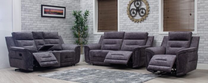 Branson Dark Grey Recliner Sofa Collection