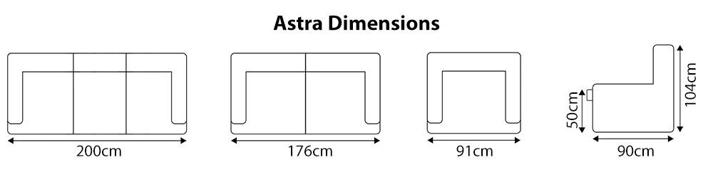 Astra Reclining Sofa Dimensions