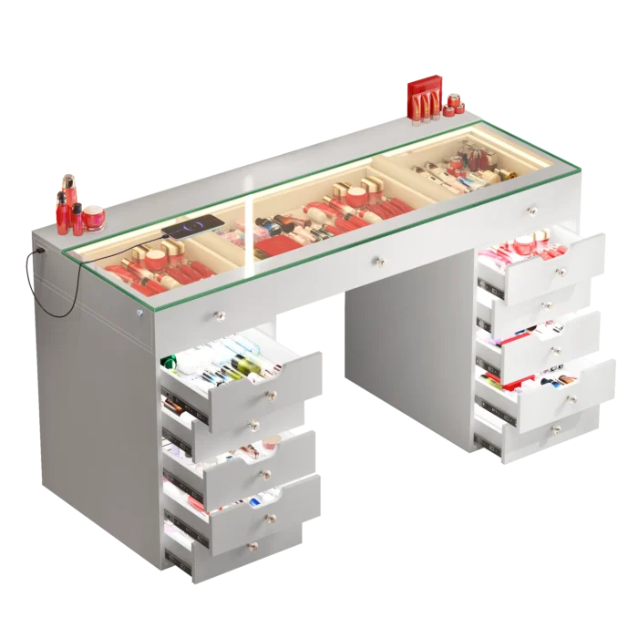 Eva 13 Drawer Vanity Desk