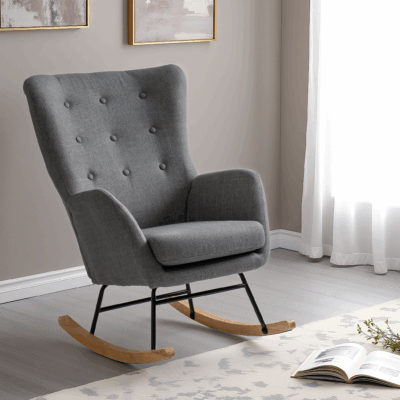 Hayden Rocking Chair - Dark Grey