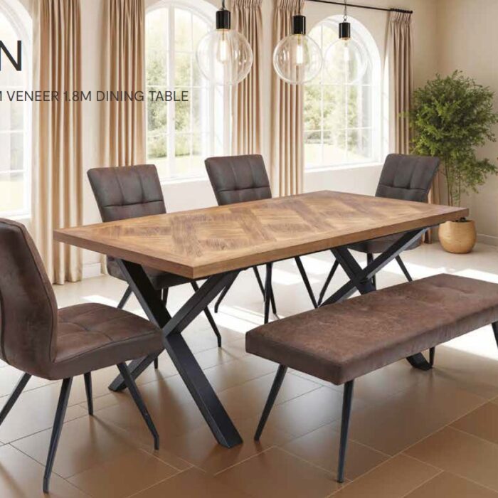 Eden Medium Elm Veneer 1.8m Dining Table