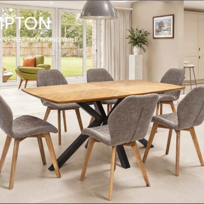 Hampton Medium Oak Veneer 1.6m Dining Table