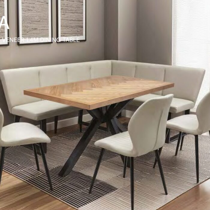 Zara Medium Ash Veneer 1.4m Dining Table