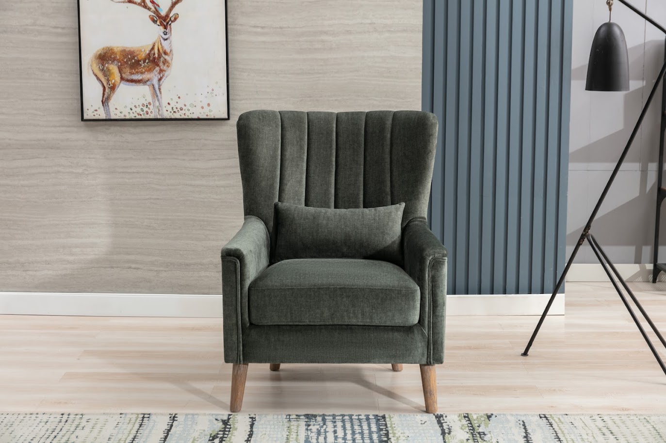 Charlotte Armchair | Graphite | Winter Moss